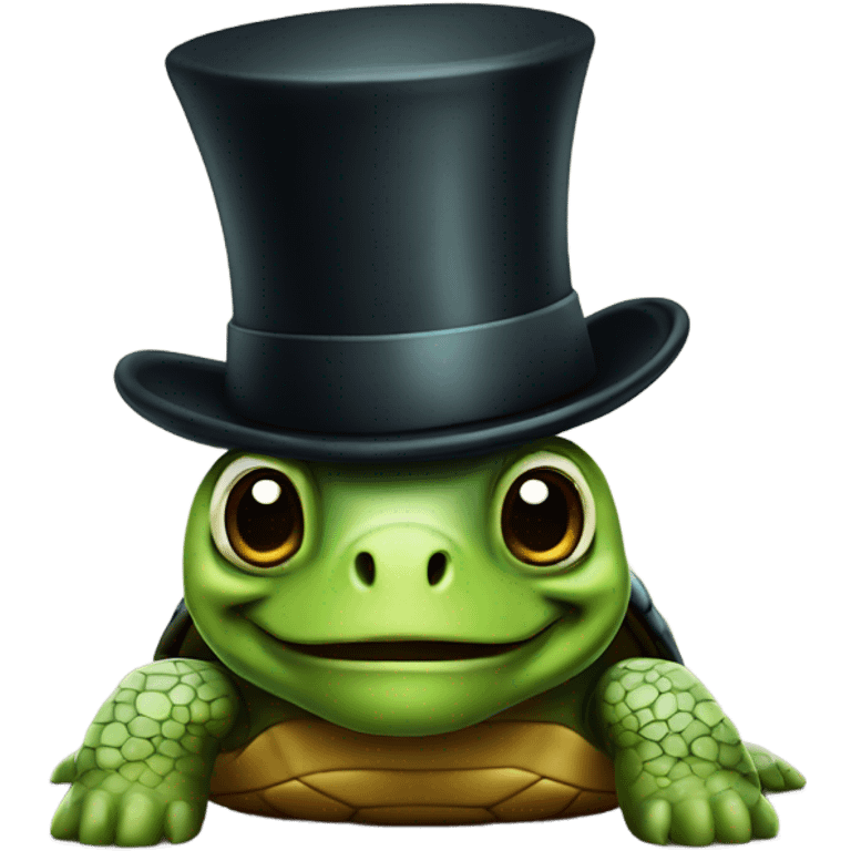 Turtle with top hat emoji