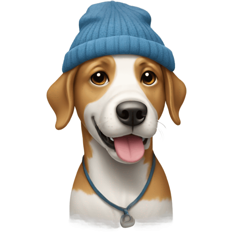 A winter dog with a hat emoji