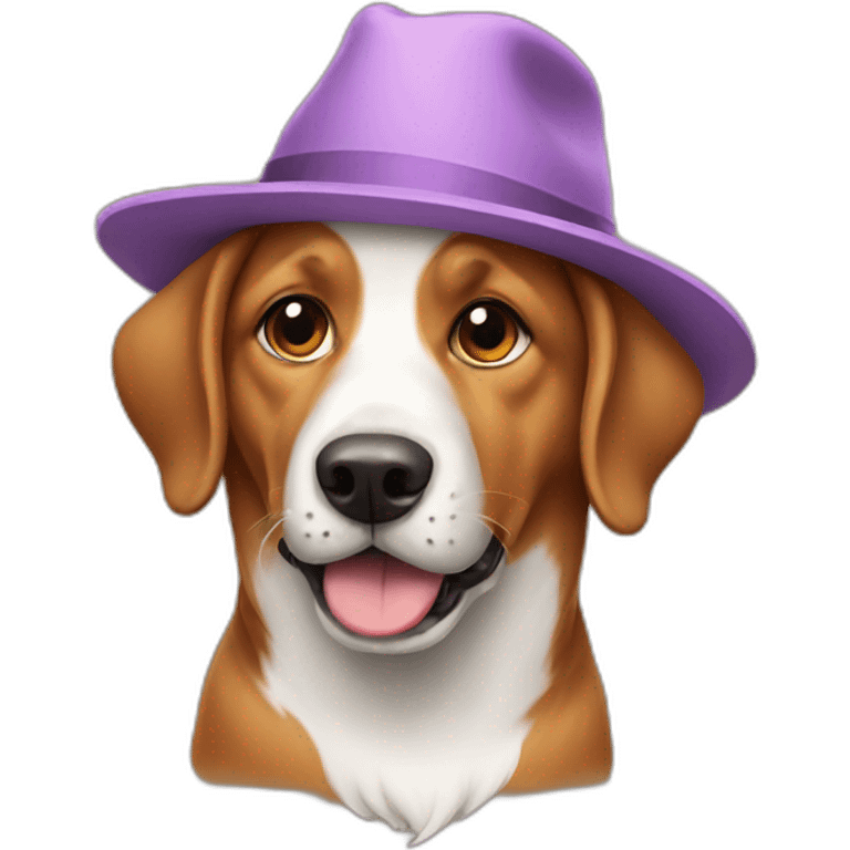 A dog with a hat emoji