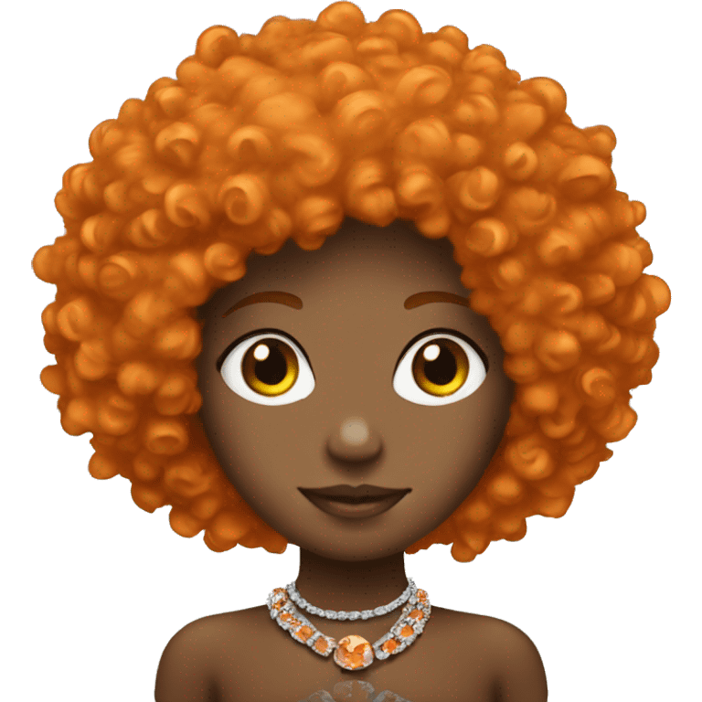 girl with orange afro and diamond chain emoji