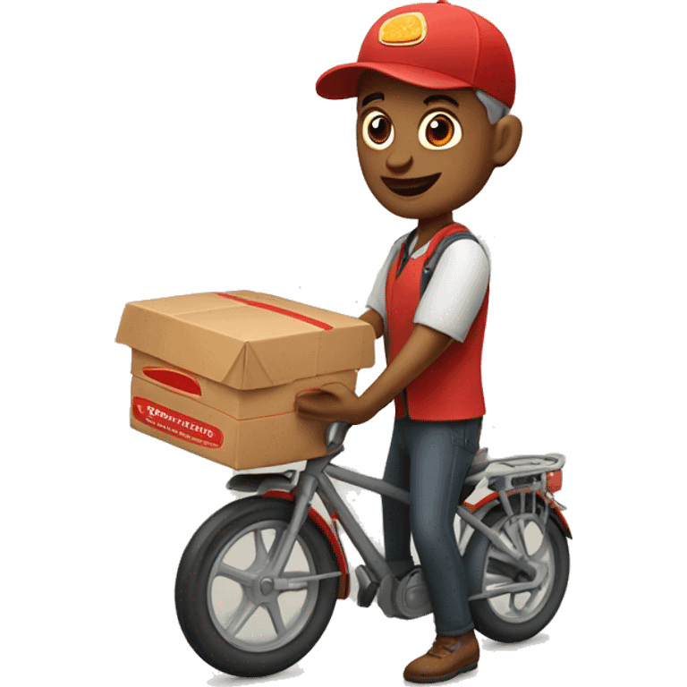 courier delivers pizza and burgers emoji