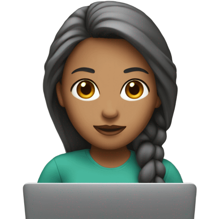 memoji of female with laptop in front emoji