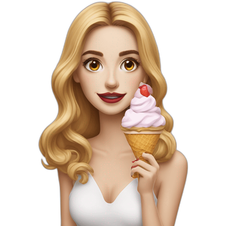 Chiara Ferragni con un gelato emoji