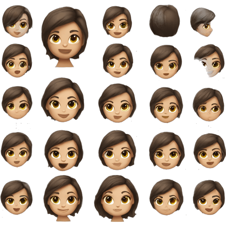 Memoji short hair brunette girl emoji