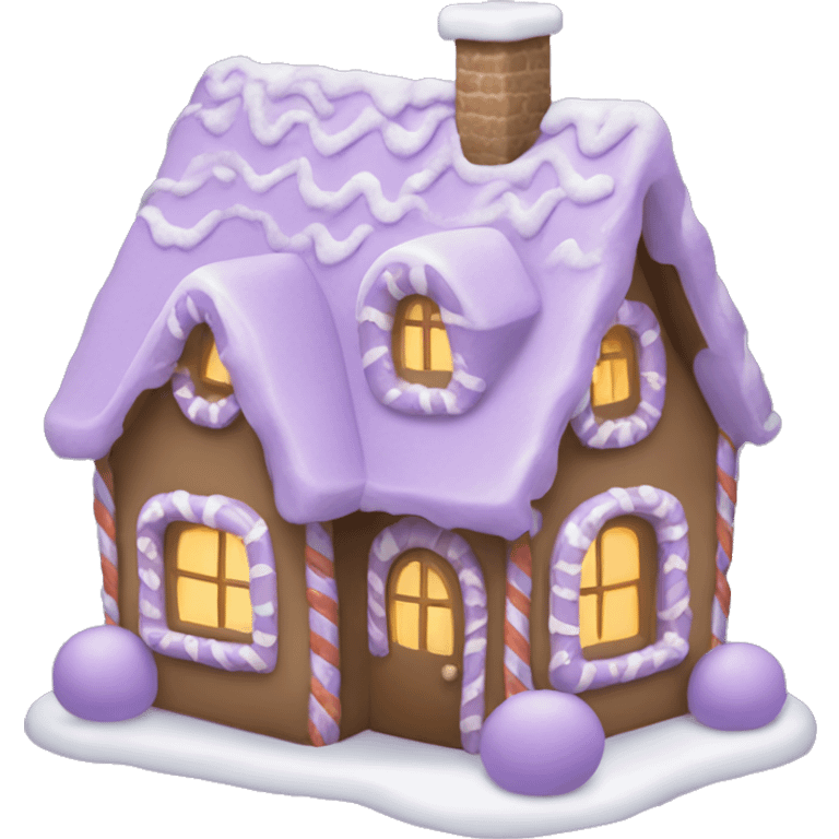 Cosy light purple gingerbread house  emoji