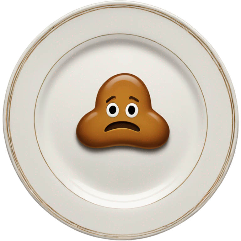  poop emoji on a dinner plate emoji