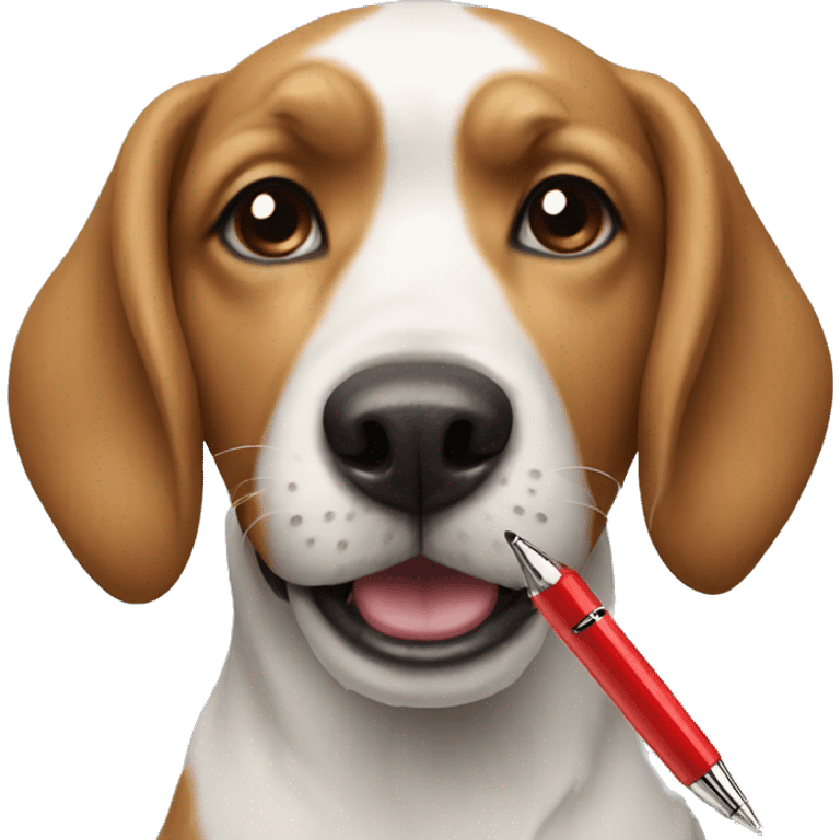 dog with pen emoji