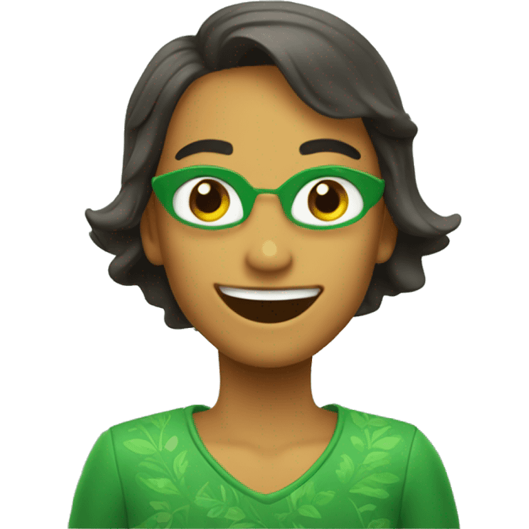 Cara verde feliz emoji