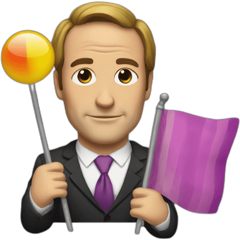 saul goodman holding the transexual pride flag emoji