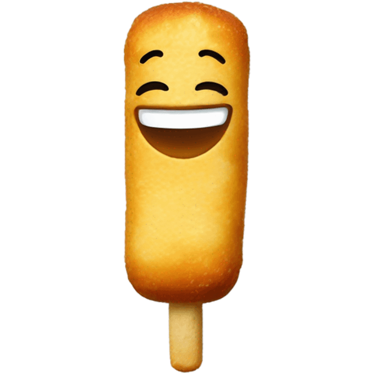 Mozzarella stick with a smile emoji