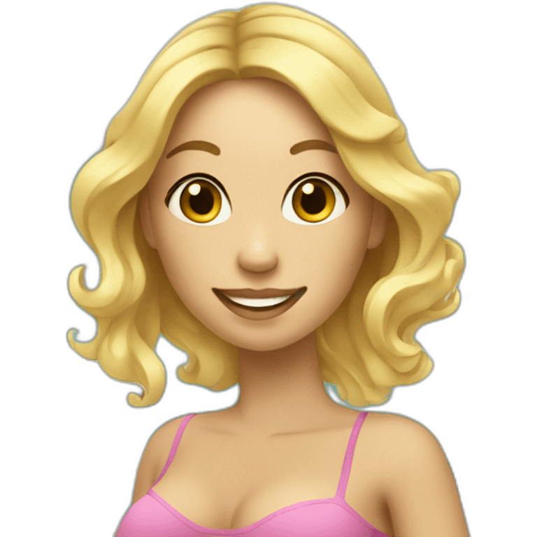 adorable pregnant blond full body women with beach-wave-hair emoji