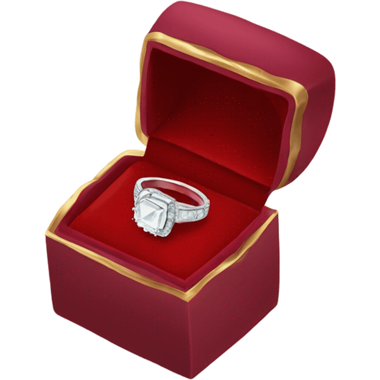 Engagement ring in red box  emoji