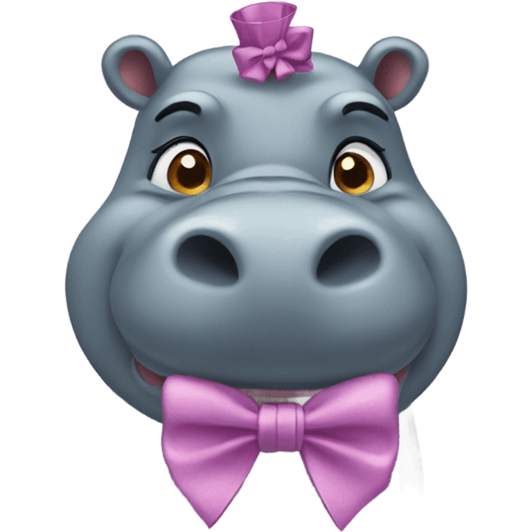 Hippopotamus with a bow  emoji