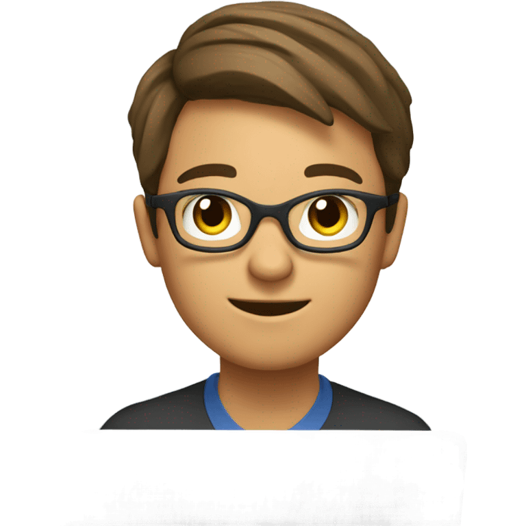 young English teacher working online at home emoji