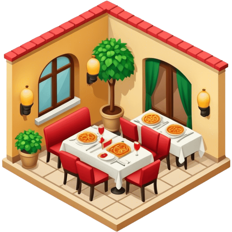 Italian restaurant isometric romantic  emoji