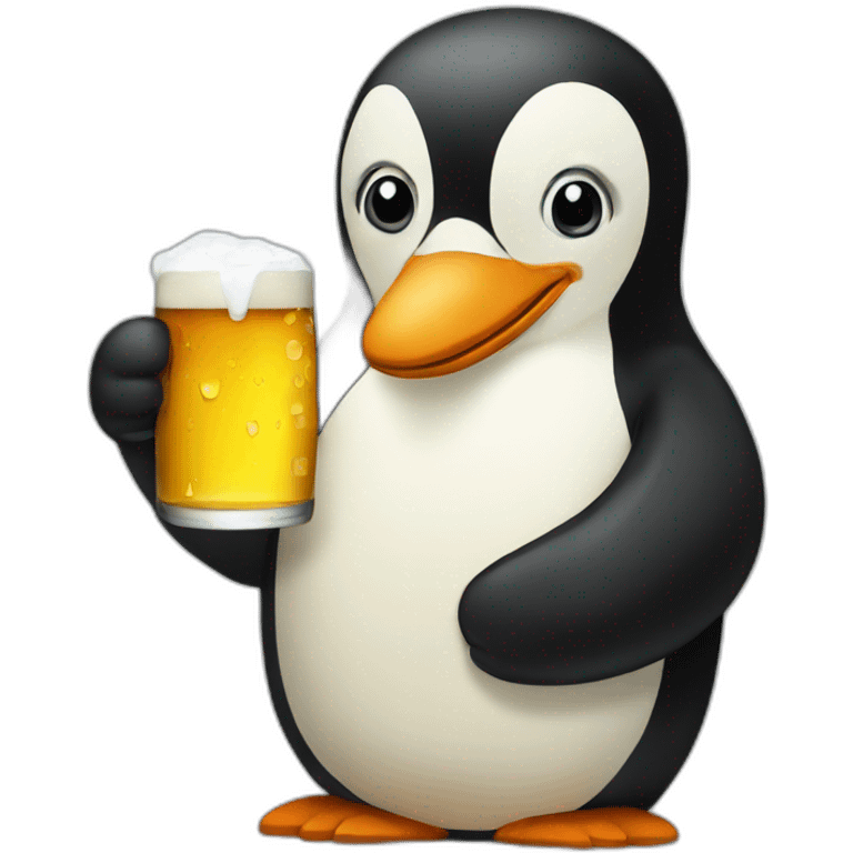 pinguin drinking beer emoji