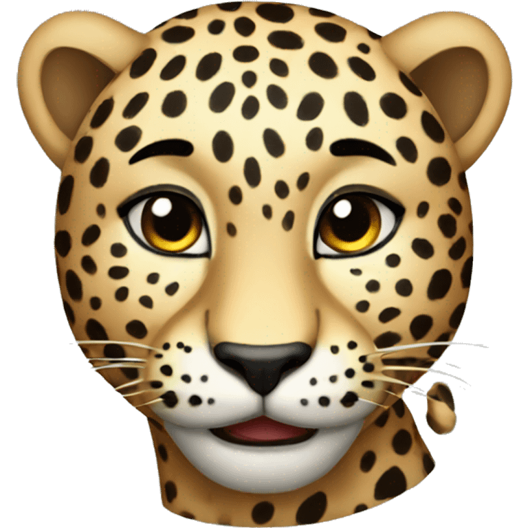 Leopard with a difference in emotions emoji