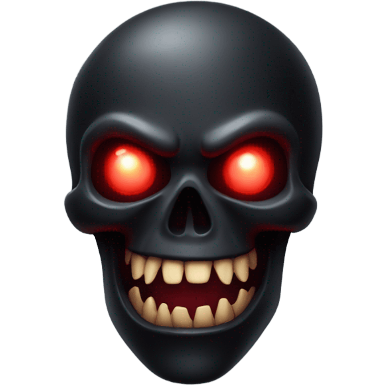 black skull red eyes fang teeth emoji