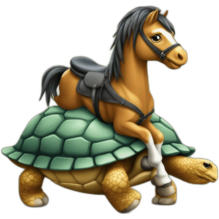 Cheval sur une tortue emoji