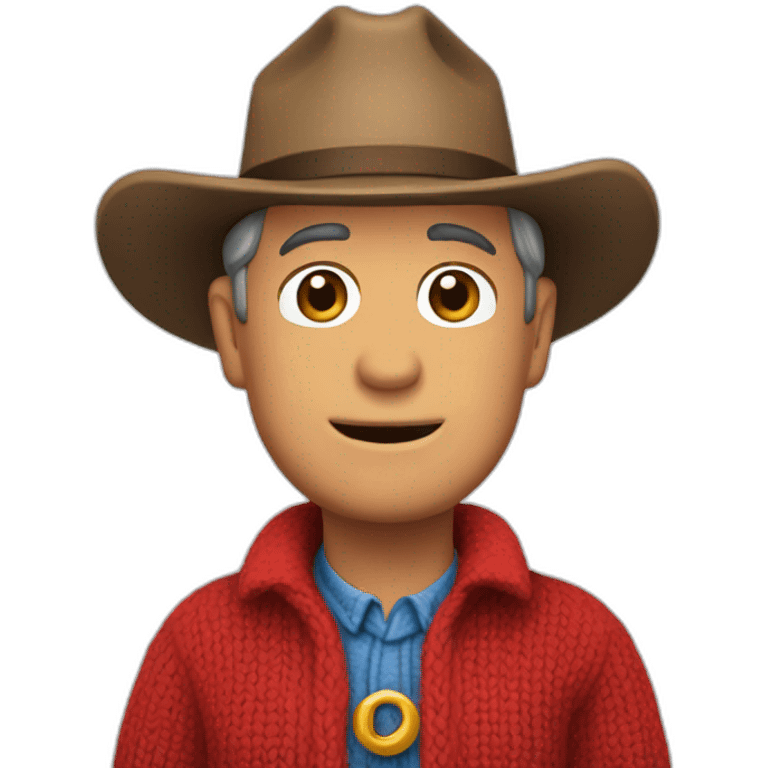 Mister Rogers wearing a cowboy hat emoji