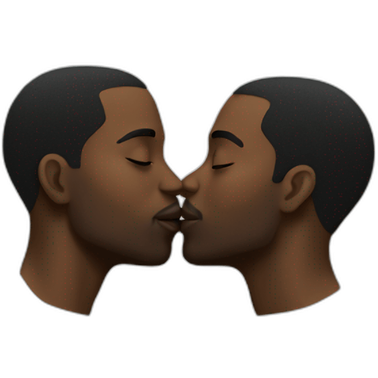 Black men kissing emoji