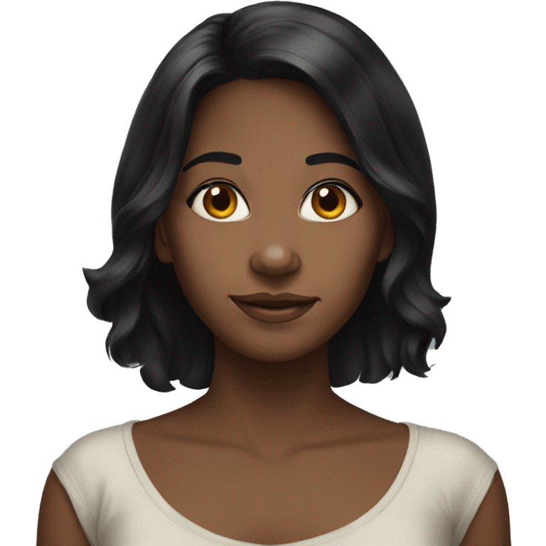 barefoot black-haired girl portrait emoji