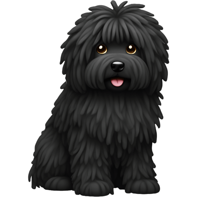 Puli dog (all body), black color emoji