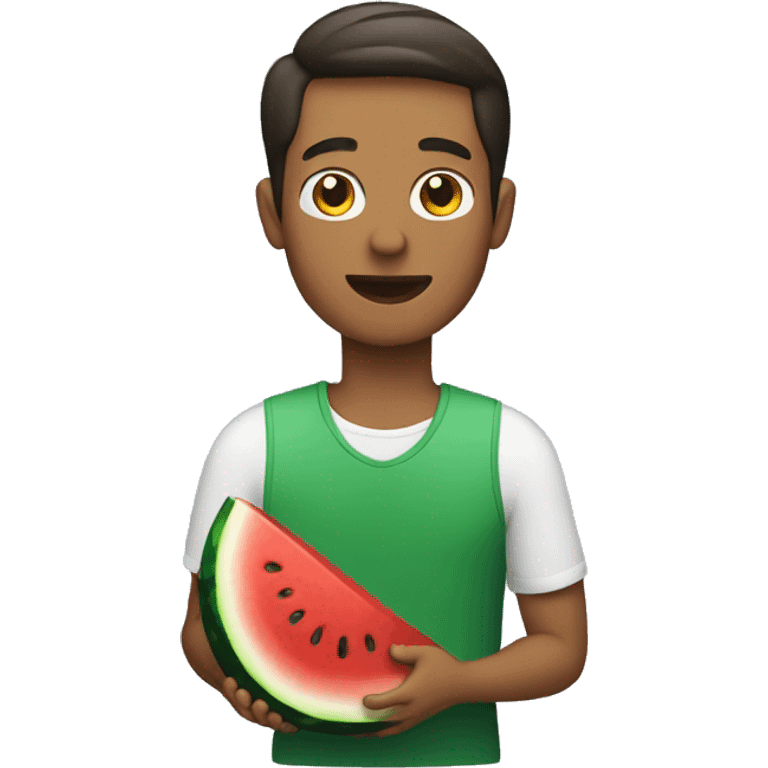 guy holding a watermelon emoji