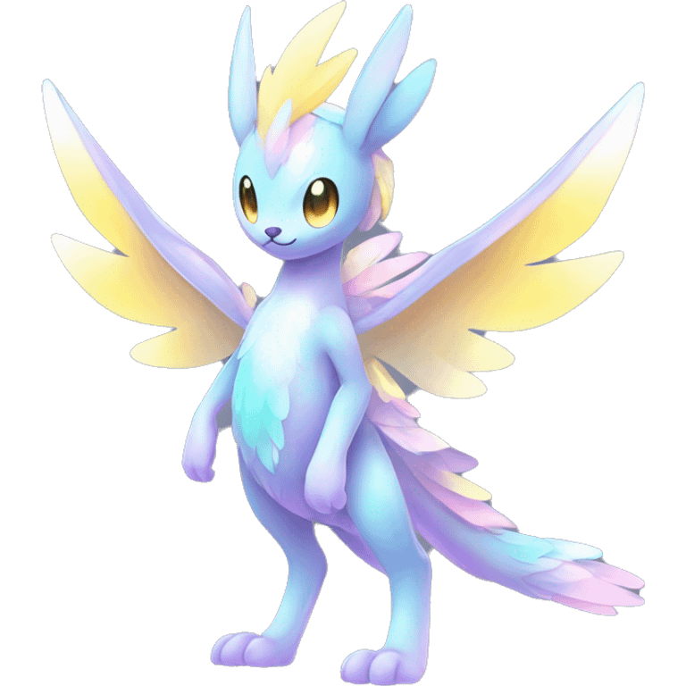 Shiny Shy Cool Sparkly Colorful Pastel beautiful fantasy Kawaii Ethereal Sona Fakemon-animal Full Body emoji