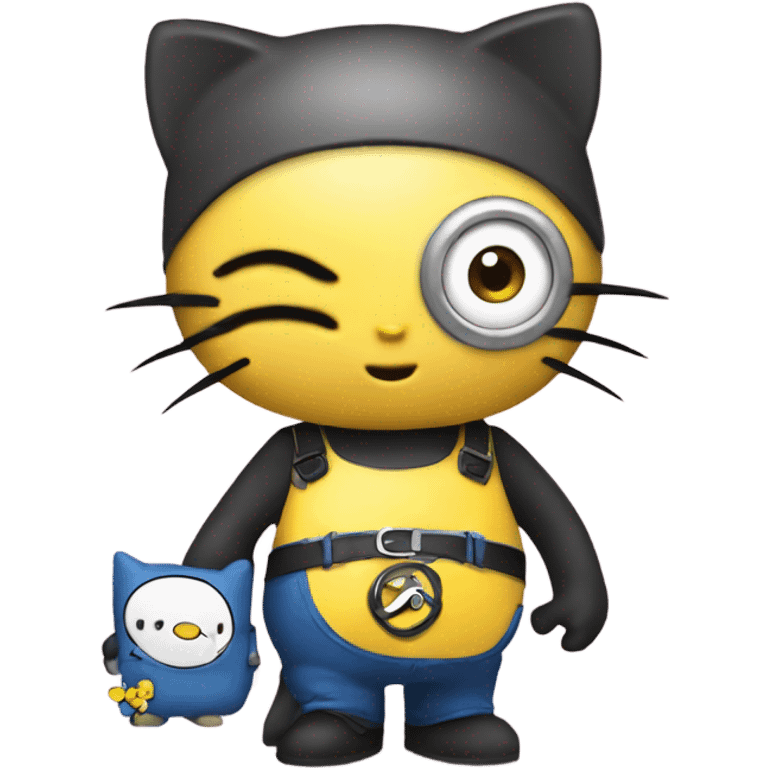 Hello kitty holding minion  emoji