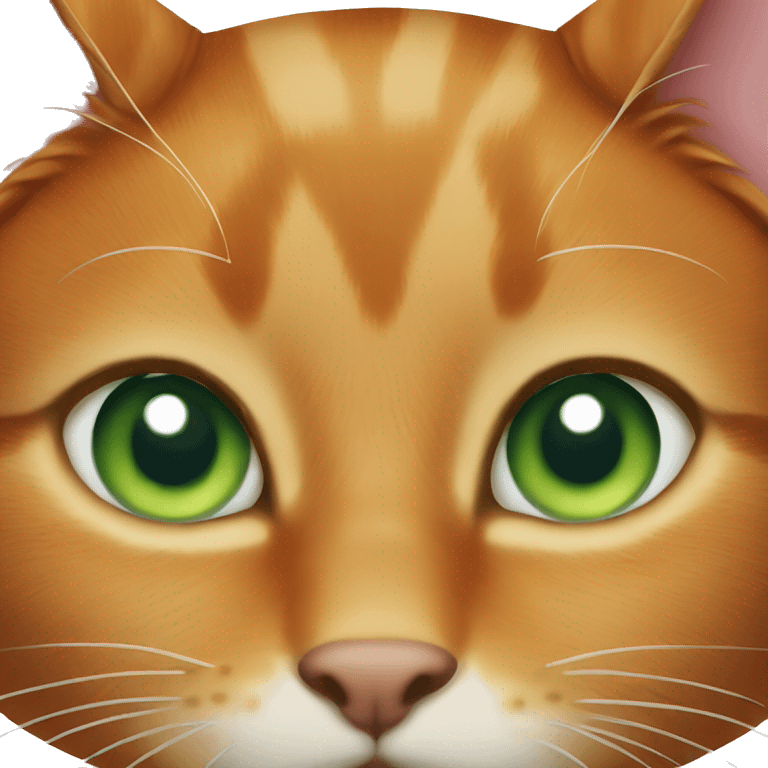 Ginger cat green eyes  emoji