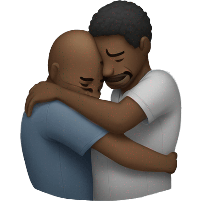 Two people hug cry emoji