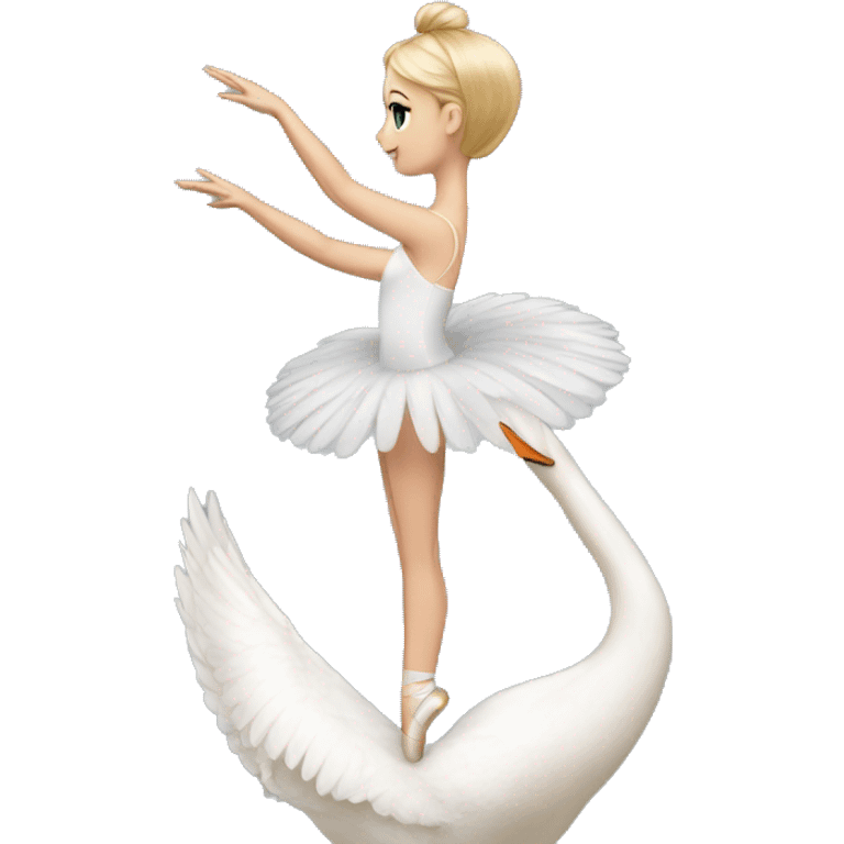 White swan ballerina from the back emoji