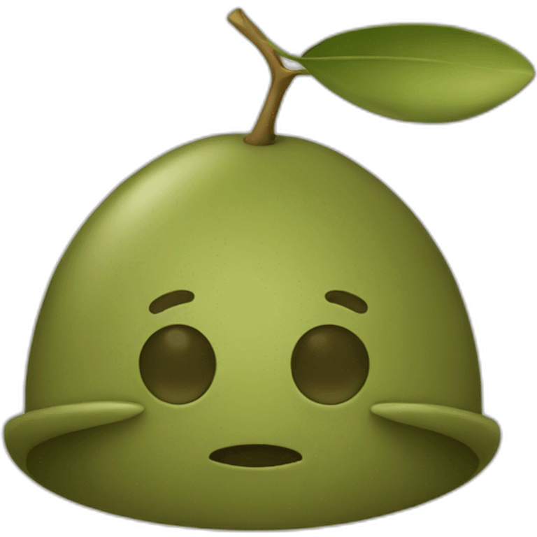 olive with an olive hat emoji