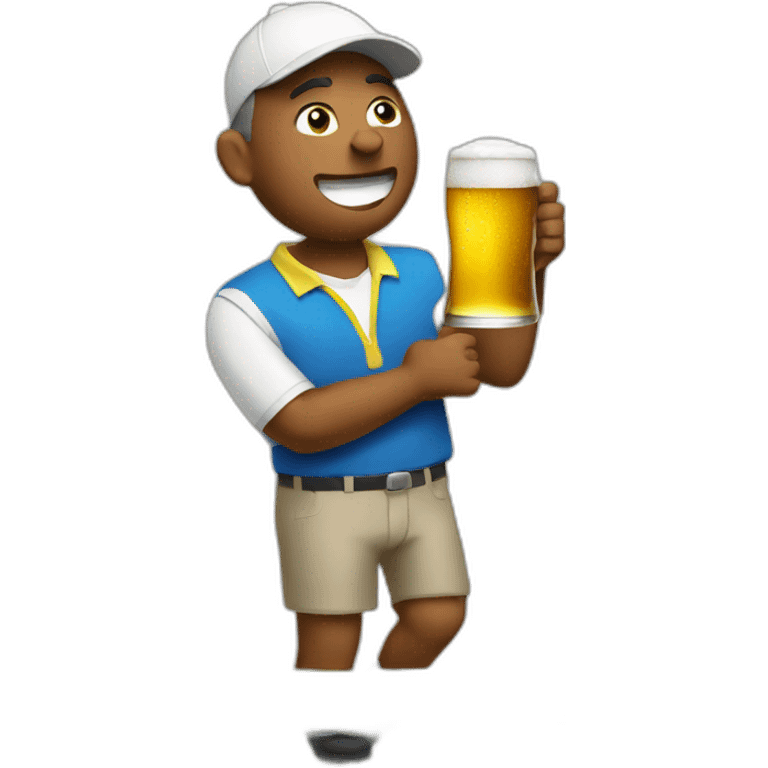 golfer drinking a beer emoji