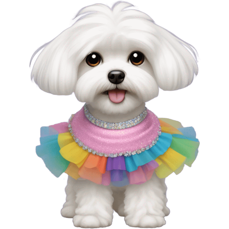 Bichon maltese with a tutu  emoji