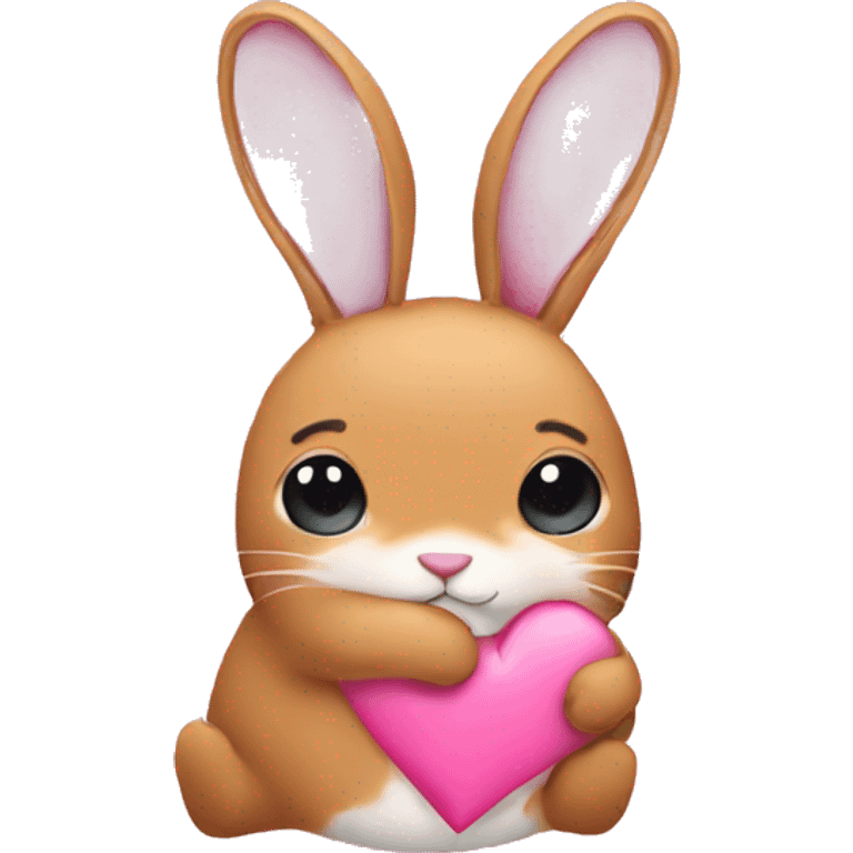 Bun holding pink heart emoji