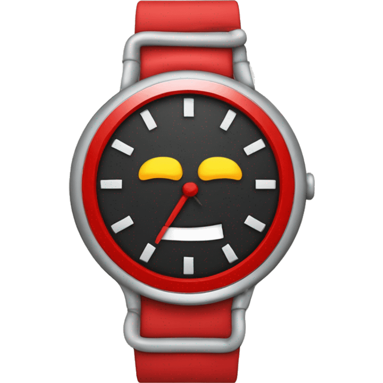 reloj rojo mostrando la hora  emoji