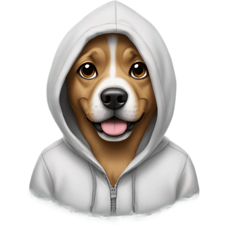 Dog wearing a hoodie emoji