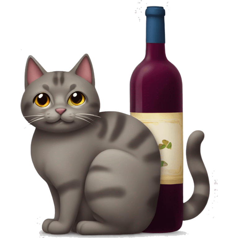 Gato con vino tinto en el hombro  emoji