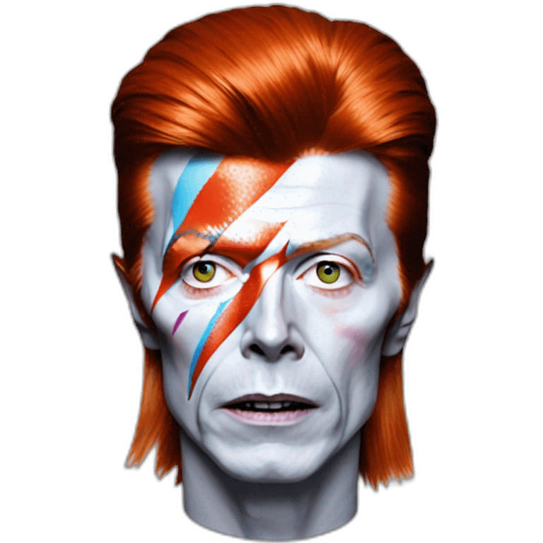 A TOK emoji of david bowie aladdin sane, grey background emoji