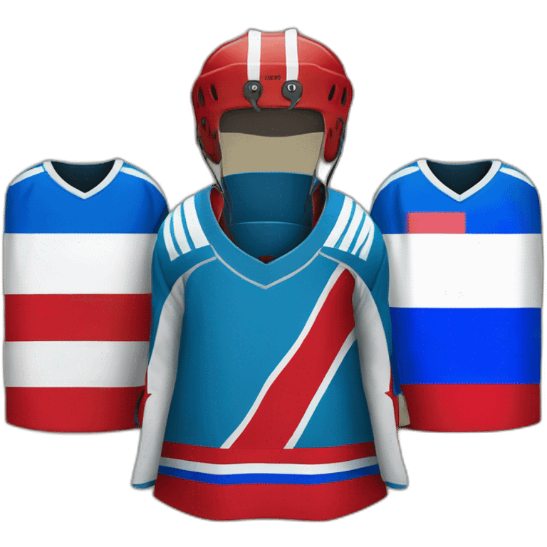 red hockey jersey with russian flag emoji