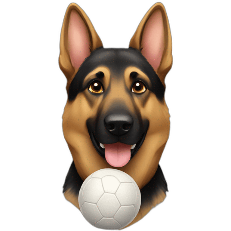 German shepherd with ball emoji