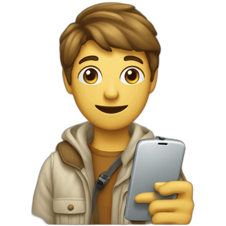 Chat qui scroll sur son téléphone  emoji