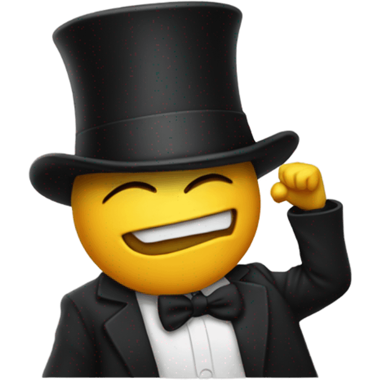 Person dabbing with tophat emoji