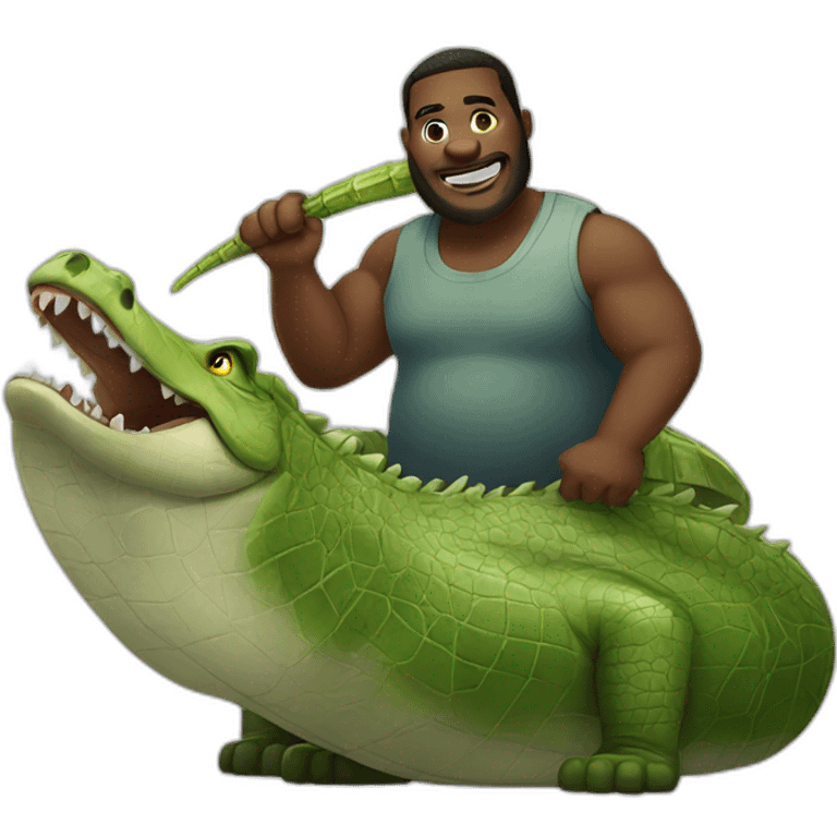 African big Guy with crocodile emoji