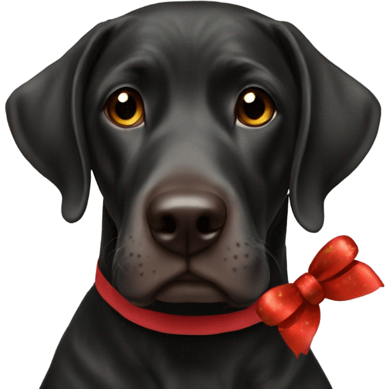 Black GSP with Christmas bow emoji