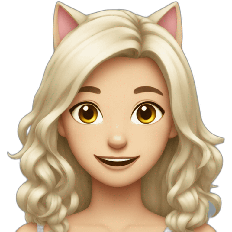 cat girl smile emoji