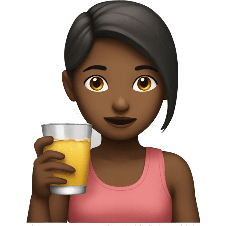 Girl drinking  emoji