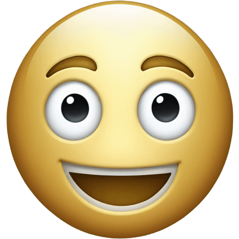 Happy emoji made of metal emoji